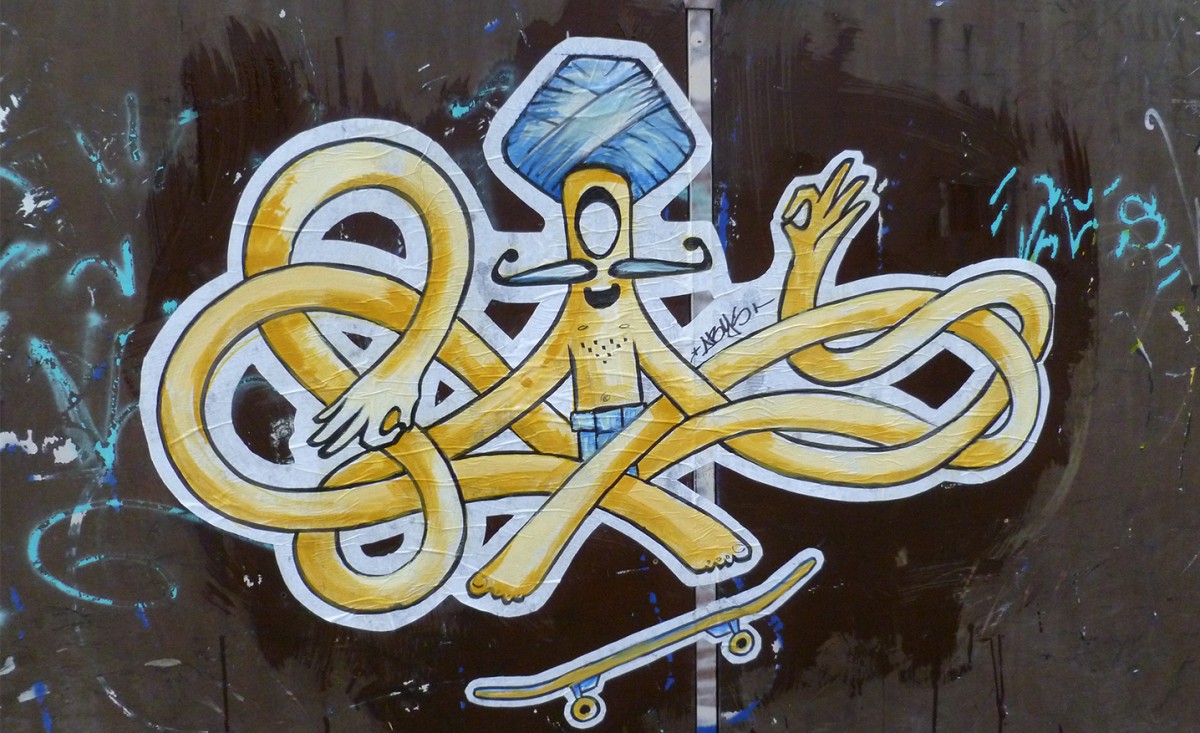 abys - da lyon - streetart wurst idole collage affiche