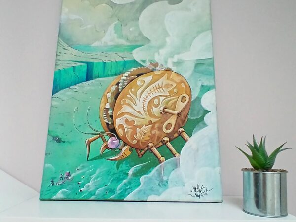 Scarabée mecha hybrid canvas street-art -illustrateur-graphiste-lyon -abys