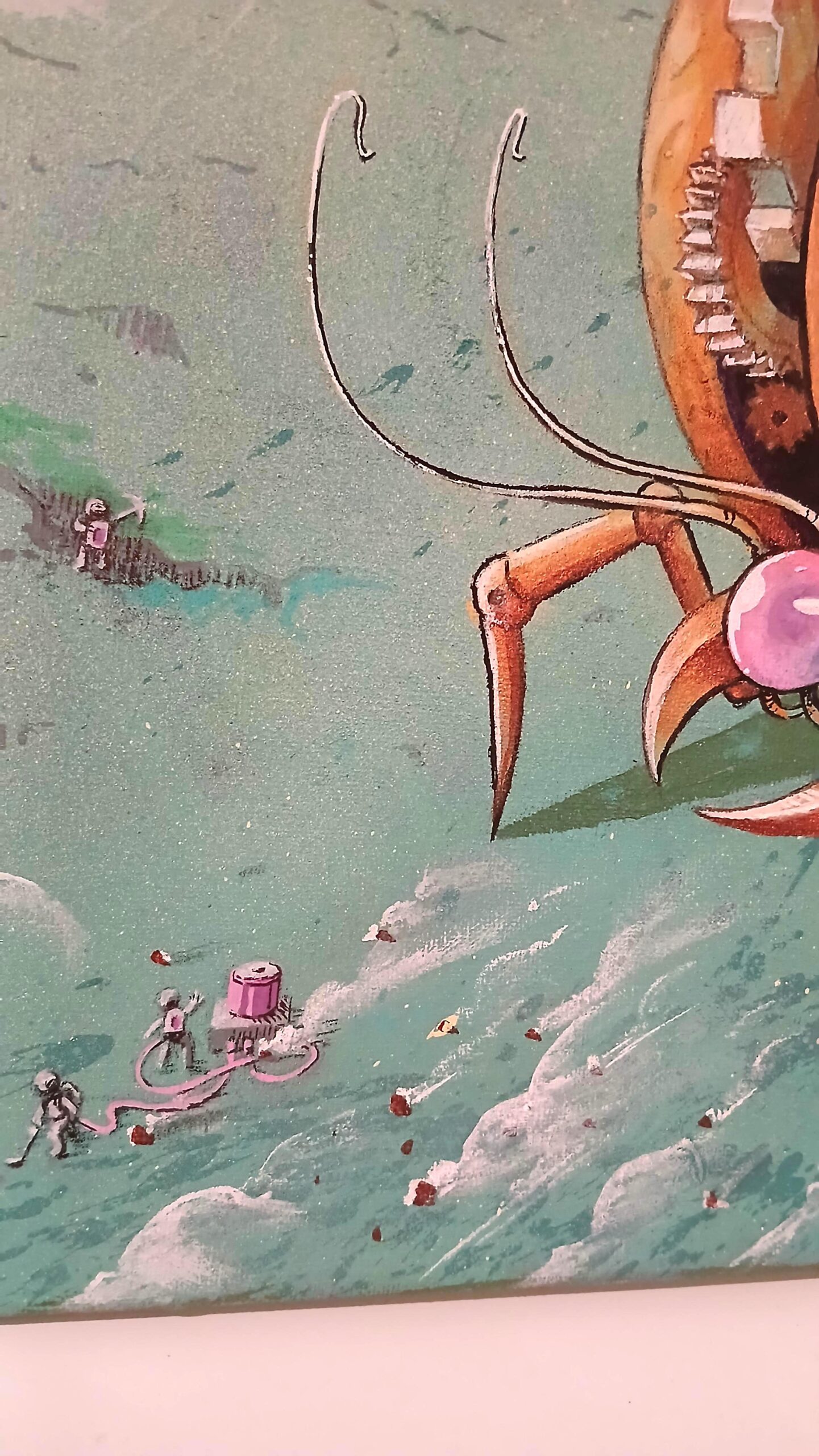 Scarabée mecha hybrid canvas street-art -illustrateur-graphiste-lyon -abys