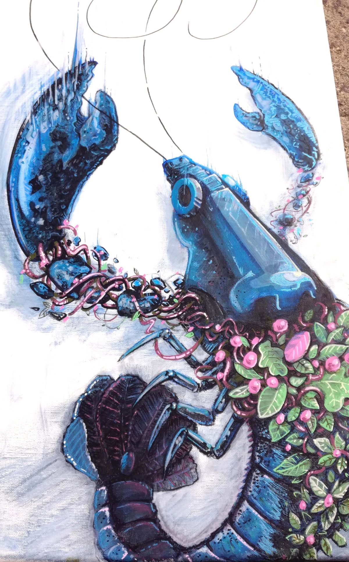 abys- illustration streetart lyon posca omart canvas meta