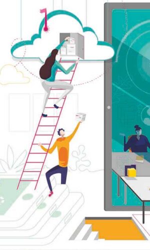 poste envoie message cloud distanciel teletravail call video conférence colis cnp ametis illustration art lyon animation graphic design direction artistique abys web reseaux social network