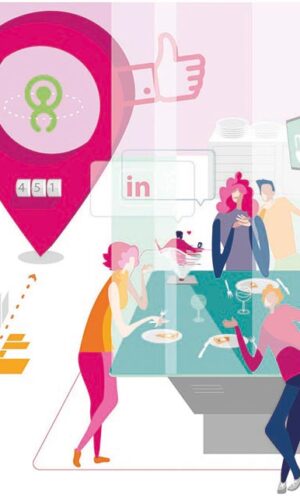 ambiance restaurant repas dinner technologie cnp ametis illustration art lyon animation graphic design direction artistique abys