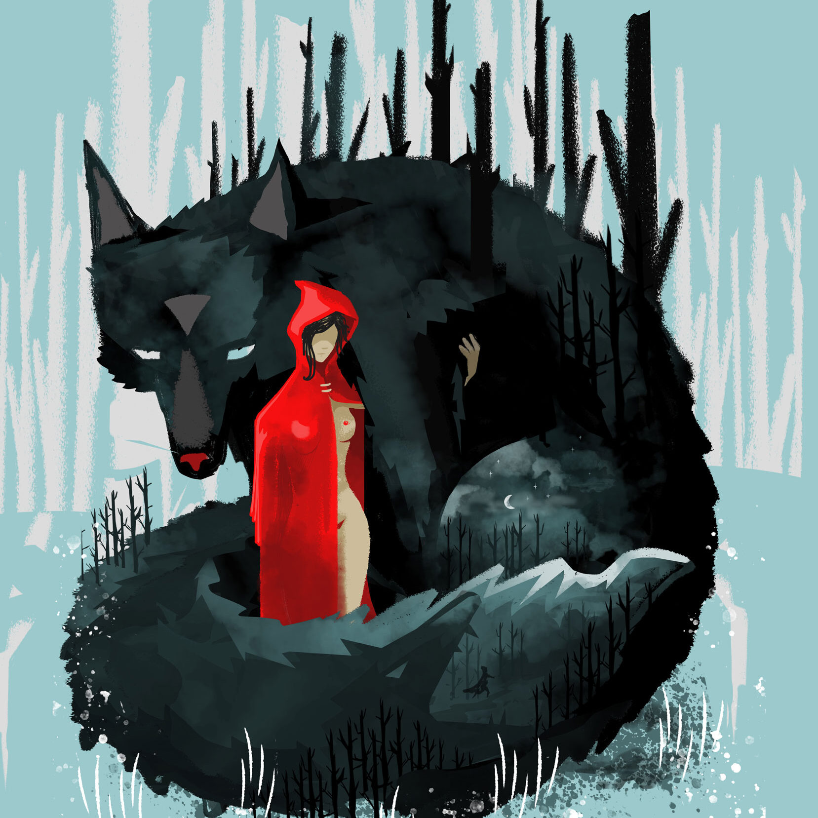 lyon conte de fée édition jeunesse illustration, le petit chaperon rouge - hot - little red riding hood love wolf la belle&labete