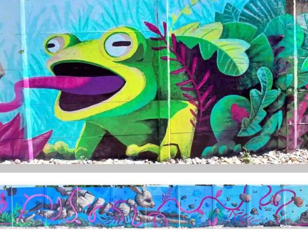 grenouille streetart terre en vie fresque vegetale metaflaunes