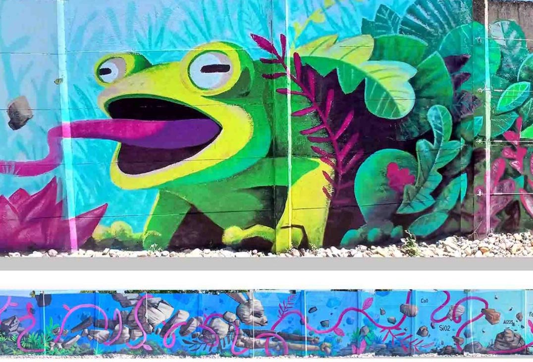grenouille streetart terre en vie fresque vegetale metaflaunes