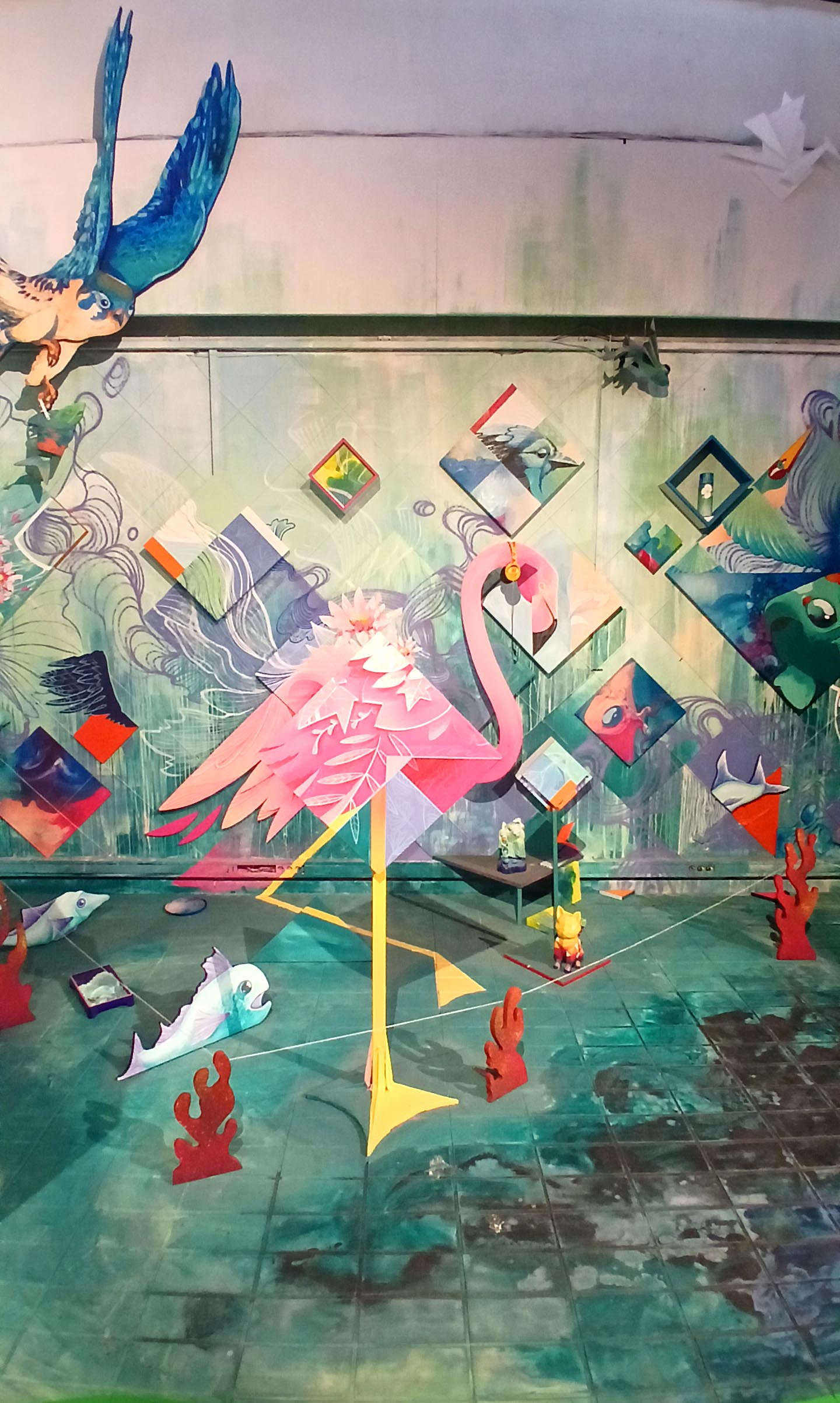 final adf1 festival airt de famille 2026 perrache Lyon graffiti fresque anamorphose flamant rose choper osru abys2fly exposition immersive